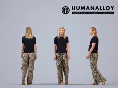 00355Sophie003 - Adult Caucasian woman walking through public 3D model