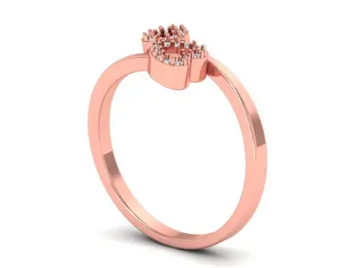 Solitaire Wedding Engagement Women Light Weight Rings 3D print model 4