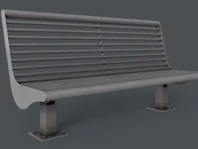 Metal Modern Bench 25 PBR Game Ready Low-poly 3D model