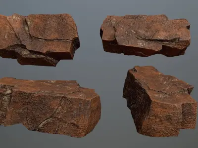 Rock Set 8 Low-poly 3D model