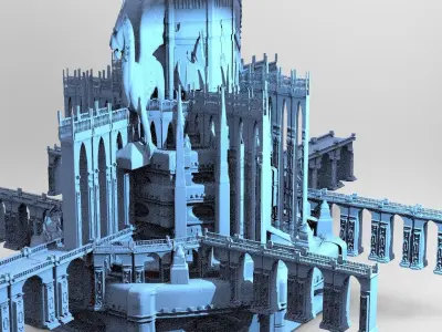 Medieval Lion Tower Fort designs 4 3D model