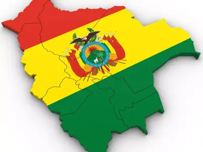 3d Political Map of Bolivia 3D model