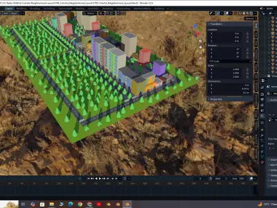 Colorful Neighborhood Layout 3D model
