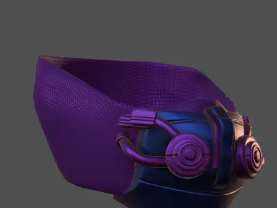 Gas mask helmet 3d model scifi Low-poly  Low-poly 3D model