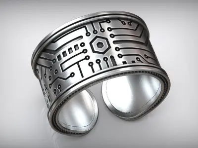 NFT Crypto Chip Adjustable Ring 3D print model