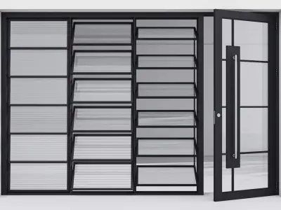 Aluminium door 323 3D model