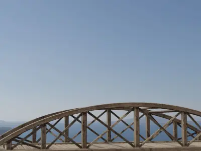 Old wooden bridge Low-poly 3D model