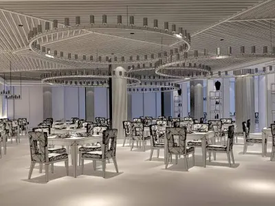 Business Restaurant - Coffee - Banquet  86 3D model