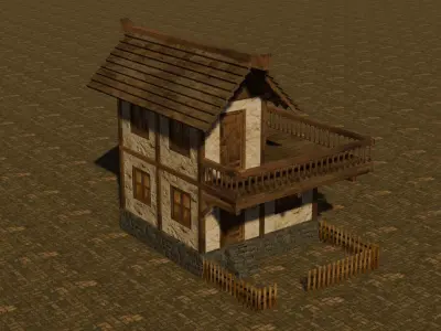 Medieval house seven 3 Low-poly 3D model