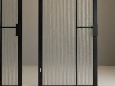 Glass partition door 93 Low-poly 3D model