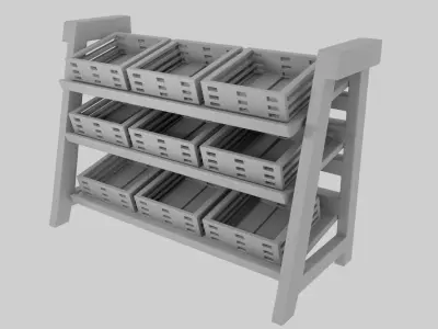 Fruit Rack Untextured  3D model