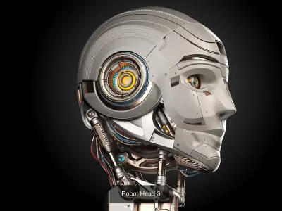 Robot Head Set - Futuristic Cyber Collection  3D Model Pack