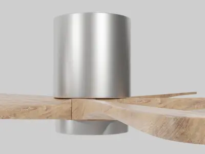 Modern Wood and Metal Ceiling Fan 3D model