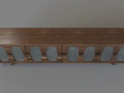 Summit Buffet Natural Peroba 3D model