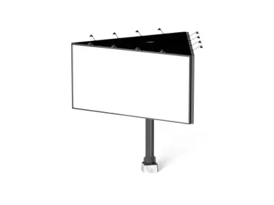 Rectangular Advertising Three Side Billboard - street  banner 3D model