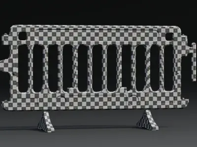 Plastic Barricade PBR Game-Ready Low-poly 3D model buy