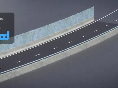 TW Street Dual Lanes 03 3D model
