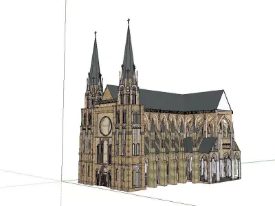 Architecture-Religion-God-Culture-Temple-0116 church with spi... 3D model