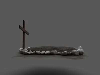 Grave  Low-poly 3D model