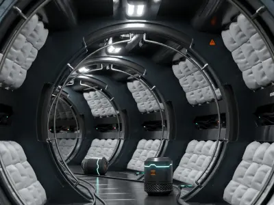 Sci-Fi Space Craft Interior 3D model