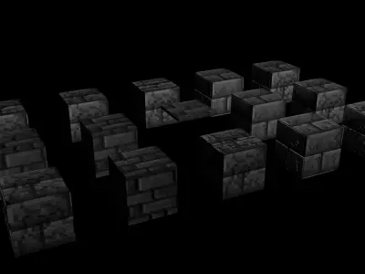 Set of Deepslate Blocks Free 3D model