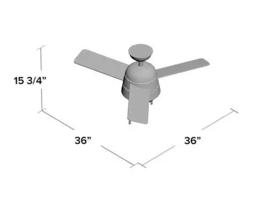 Aker Blade Standard Ceiling Fan 3D model