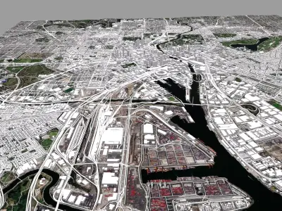 Cityscape Melbourne Australia 3D model