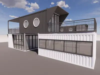 Container coffee shop-14 3D model
