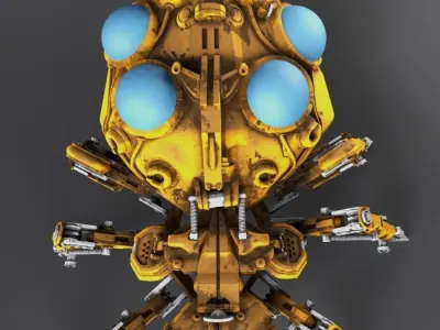 Mechanical Spider Low-poly 3D model