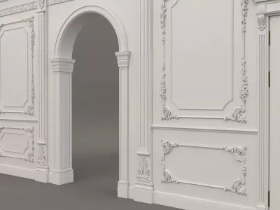Wall Molding in Classic French style 2 3D model