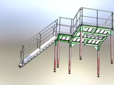 Parametric Hygienic Platform Stainless Steel 3D model