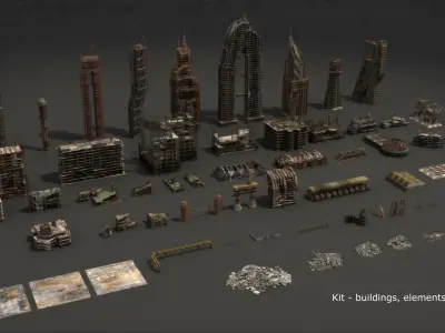  Dystopia Kit by 3DmKits Ruined City 