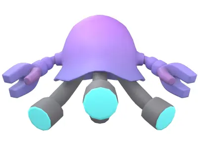 Jellyfish Robot Character v1 001 Low-poly 3D model