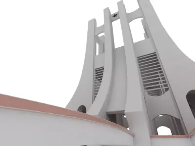 Kwame Nkrumah Mausoleum  3D Model Low-poly 3D model