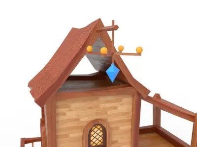 Wooden House Low-poly 3D model