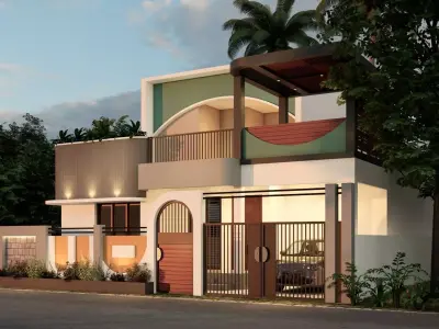 Post modern house facade model 3D model