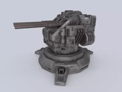 Defense turret Low-poly 3D model