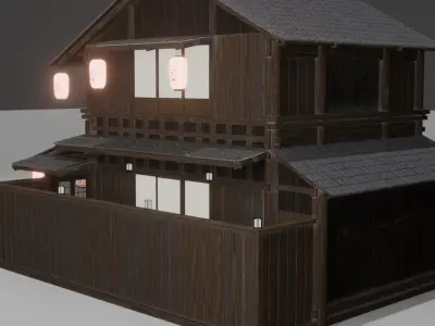 House 2 - Realistic Japan style house - 4K Resolution texture Free low-poly 3D model