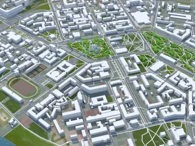 OMSK City Russia Low-poly 3D model