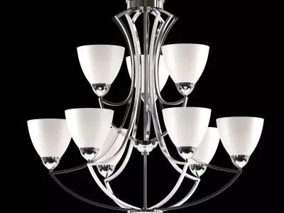 Untitled light chandelier with glass shades 3D model