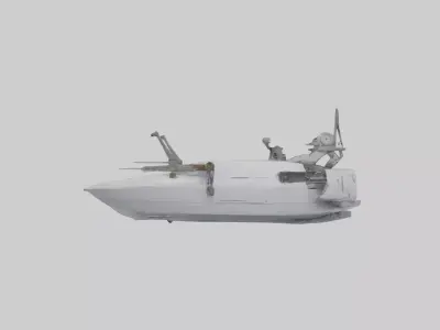 Robot version of a boat model Low-poly 3D model