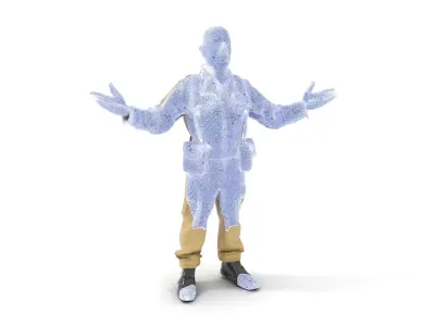 Character Model Veteran Soldier Rigged and Animated Low-poly 3D model