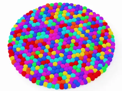 Carpet made of soft colored balls 3D model