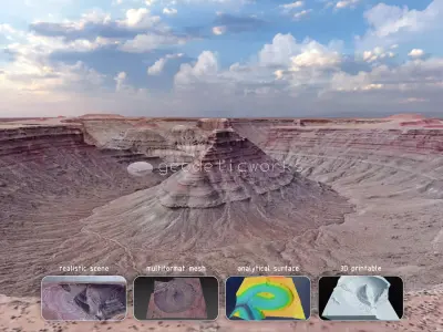 Ancient Dry River Multipurpose 3D Terrain Model 3D model