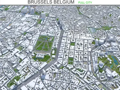 Brussels Belgium 50km Low-poly 3D model