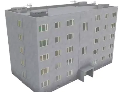 Block of flats 3D model plus Low Poly Ver 3D model 3D model