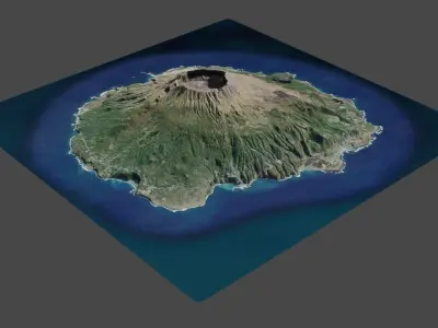 Volcano Island Mountains - Miyake island and Tori-shima 3D model