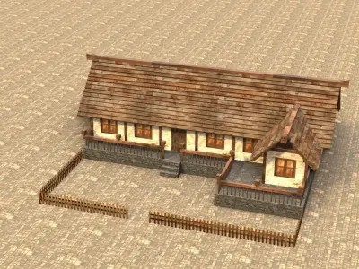 Medieval house sixteen 3 Low-poly 3D model