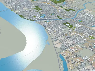 Wuhu Anhui China 40km AI Low-poly 3D model