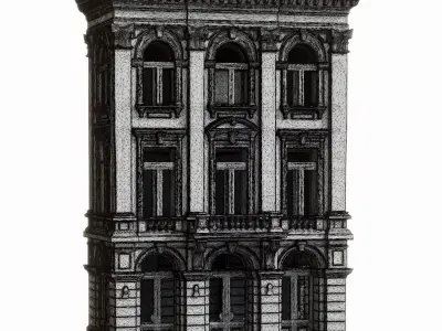 Classic European City Building 3D Model 005 3D model